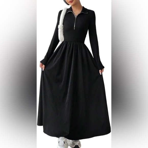 Urban Revivo Dresses & Skirts - URBAN REVIVO Small Elegant Black Maxi Dress